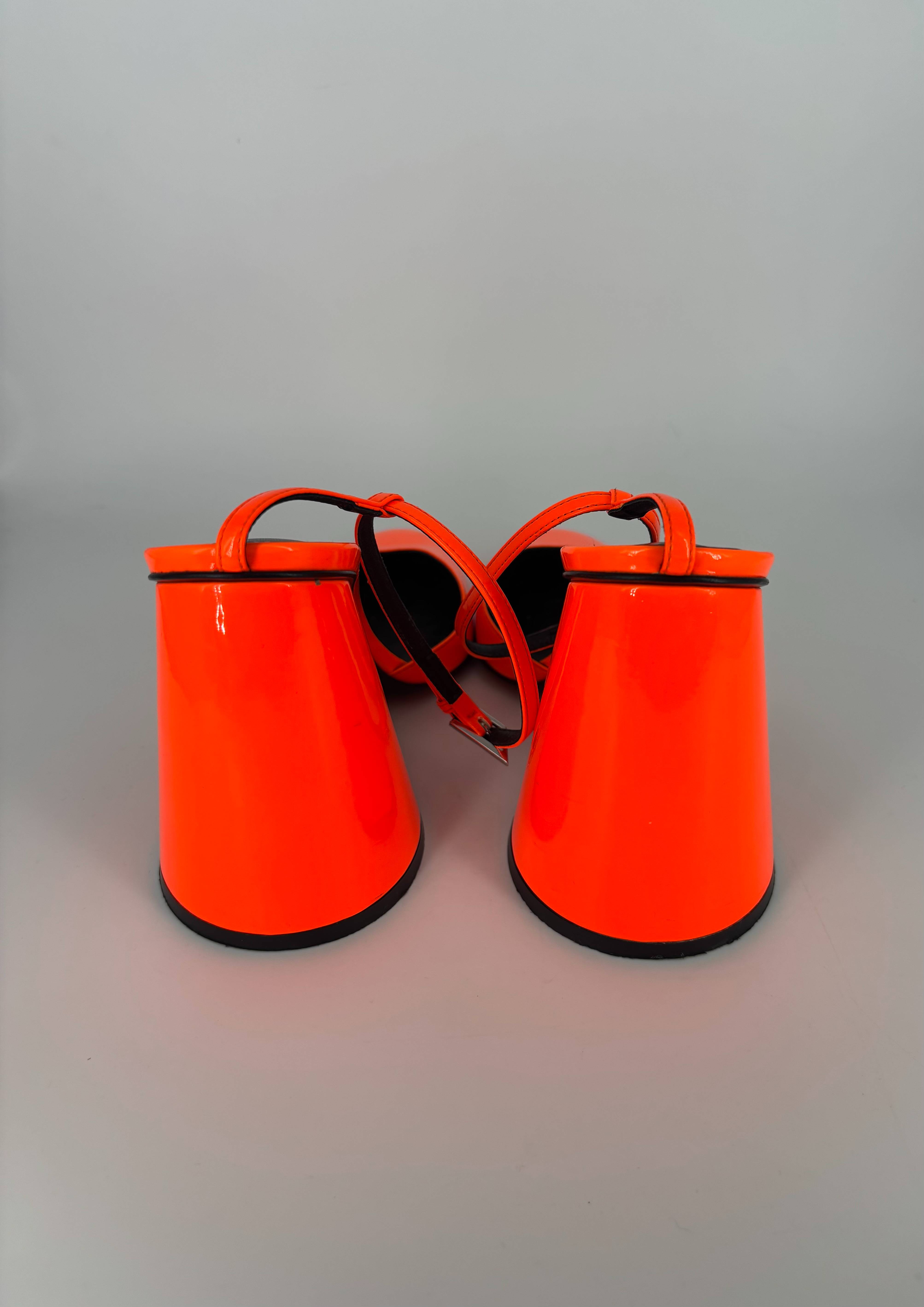 Escarpins Luz en cuir verni orange - The Attico - Taille 37,5-3