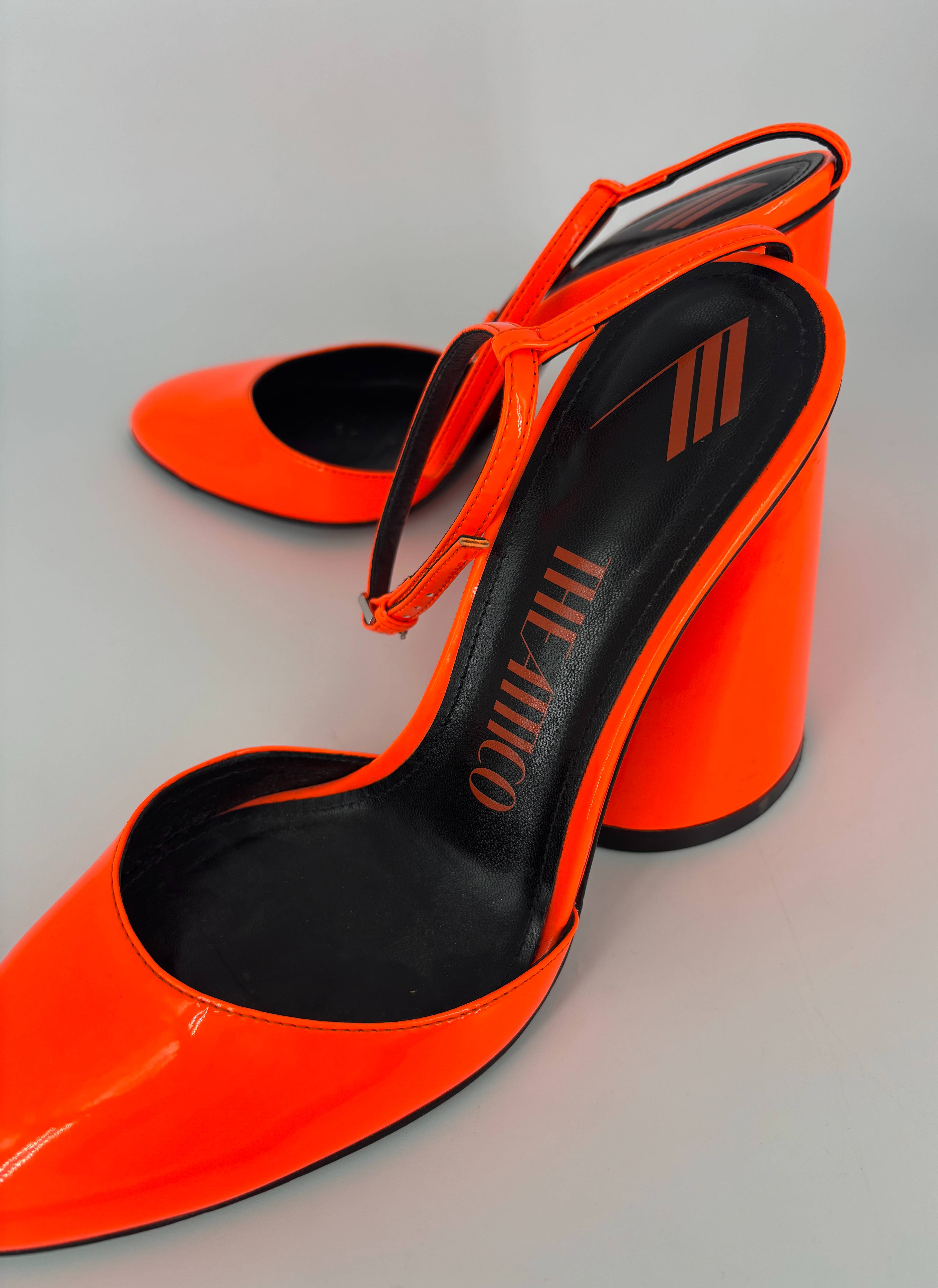 Escarpins Luz en cuir verni orange - The Attico - Taille 37,5-5