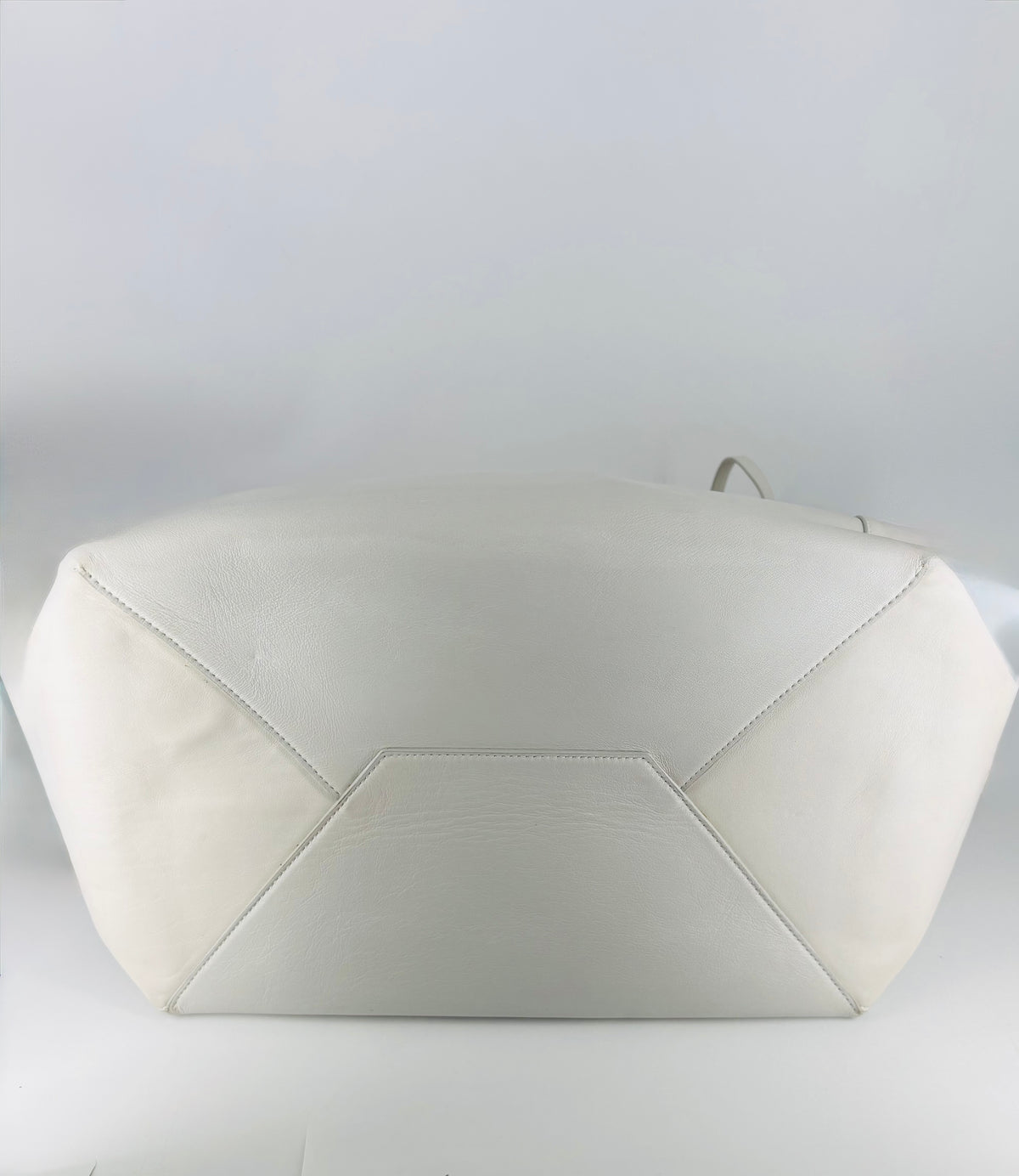 Sac Céline Clasp grand format cuir blanc cassé cadre métallique-12