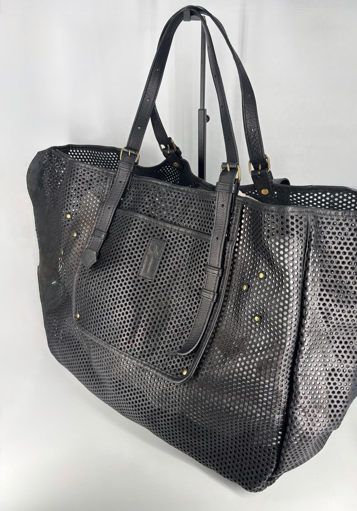 Sac cabas Tanguy grand format cuir perforé noir – Jérôme Dreyfuss-2