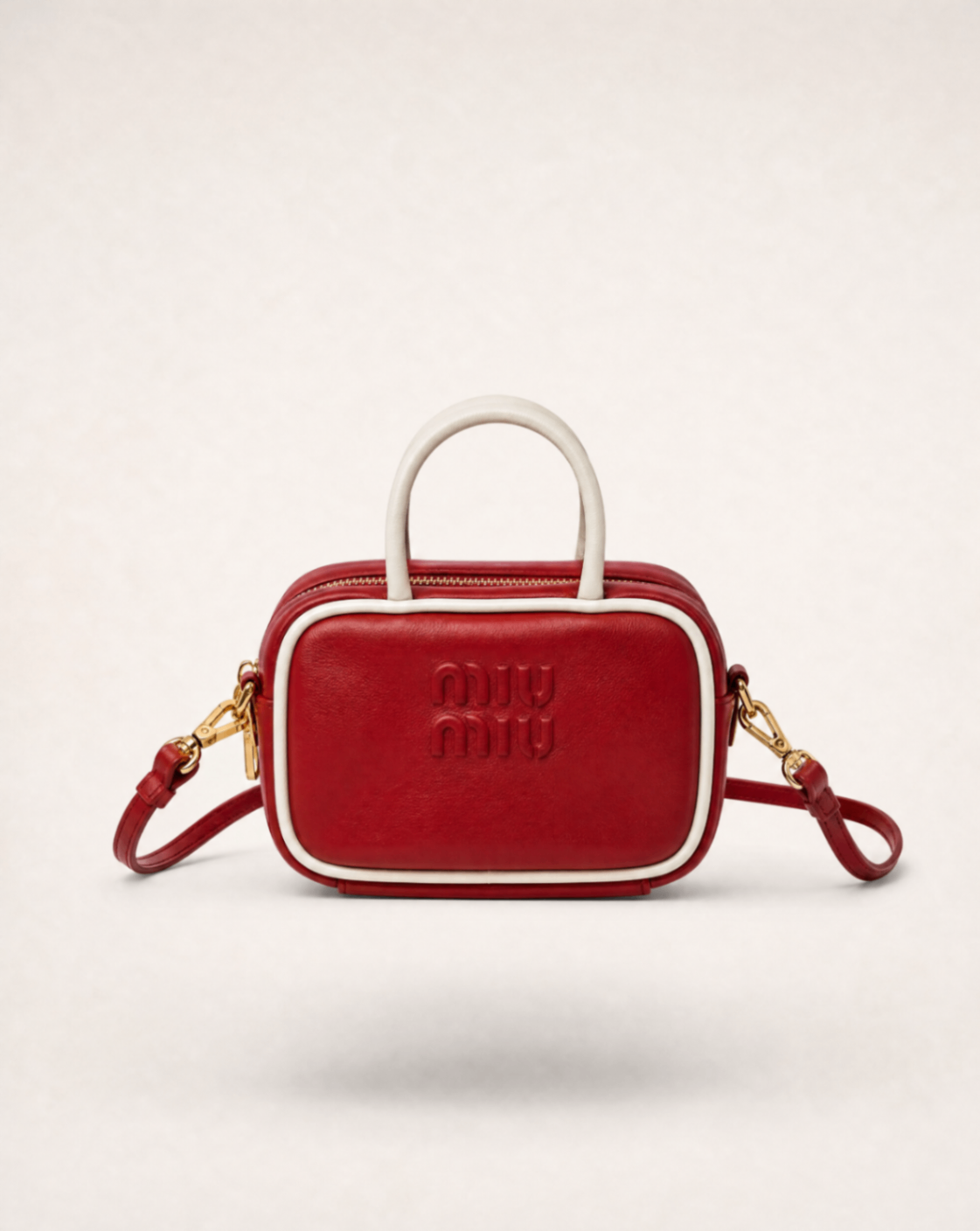 Miu Miu – Micro-bag Beau cuir de veau rouge
