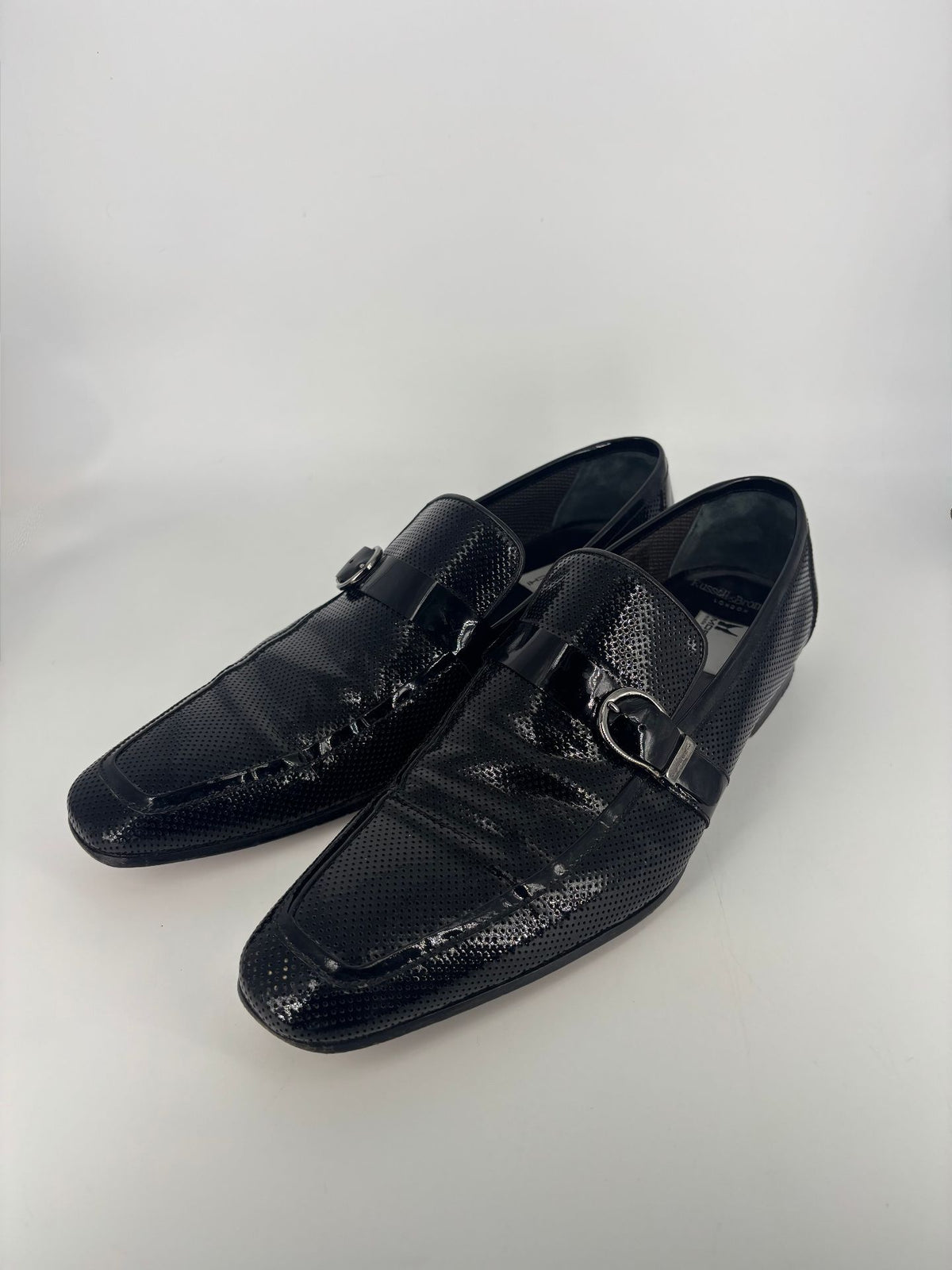 Mocassins Moreschi Banker cuir verni perforé noir – Pointure 43-2