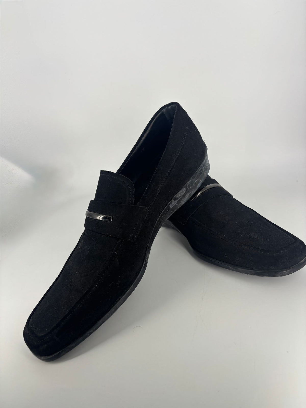 Mocassins Tod's daim noir barrette métal – Pointure 44-9