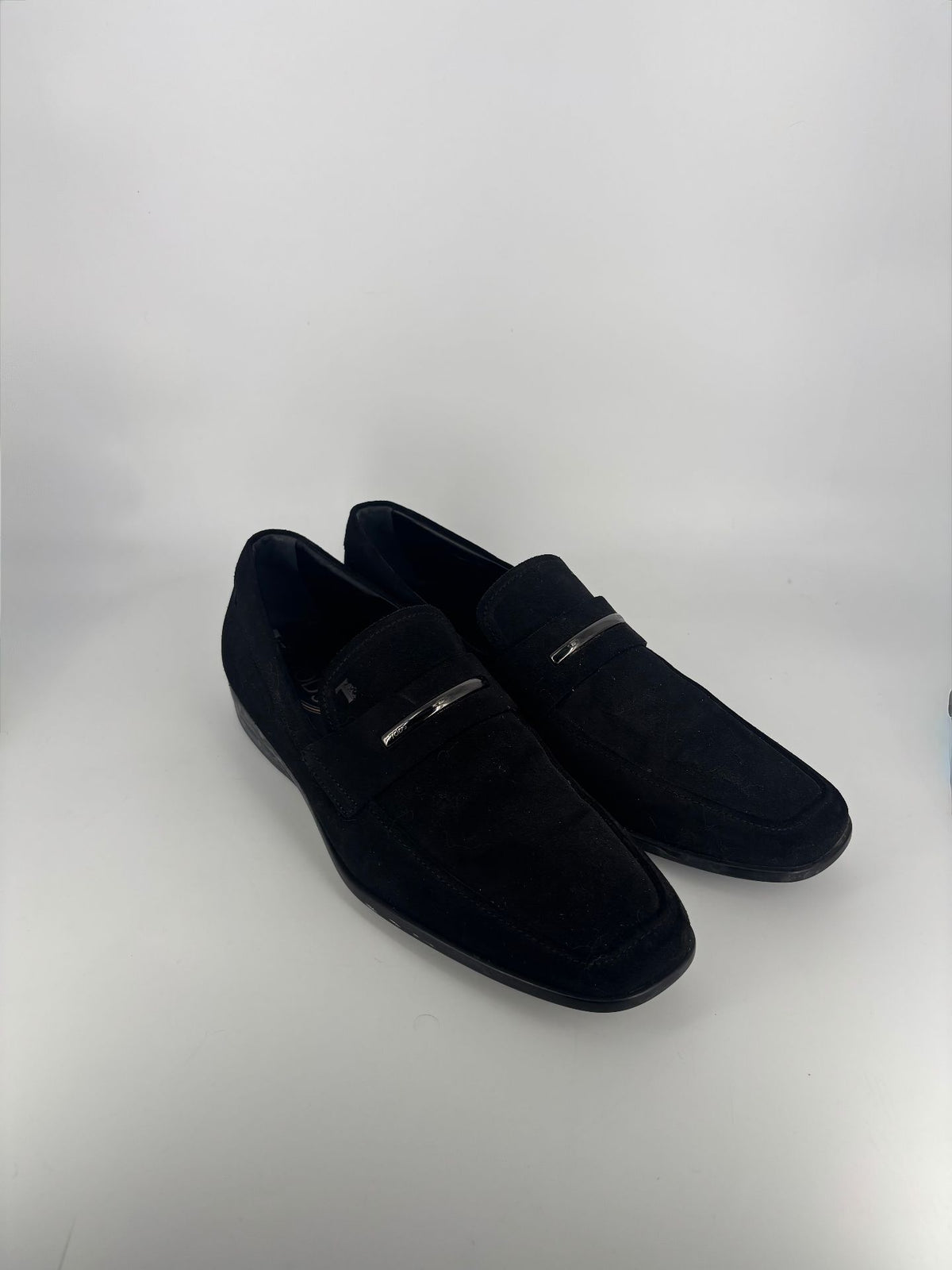 Mocassins Tod's daim noir barrette métal – Pointure 44-8