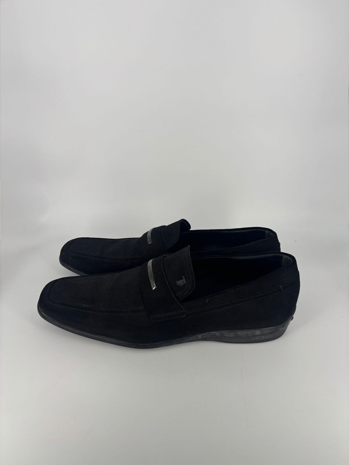 Mocassins Tod's daim noir barrette métal – Pointure 44-4