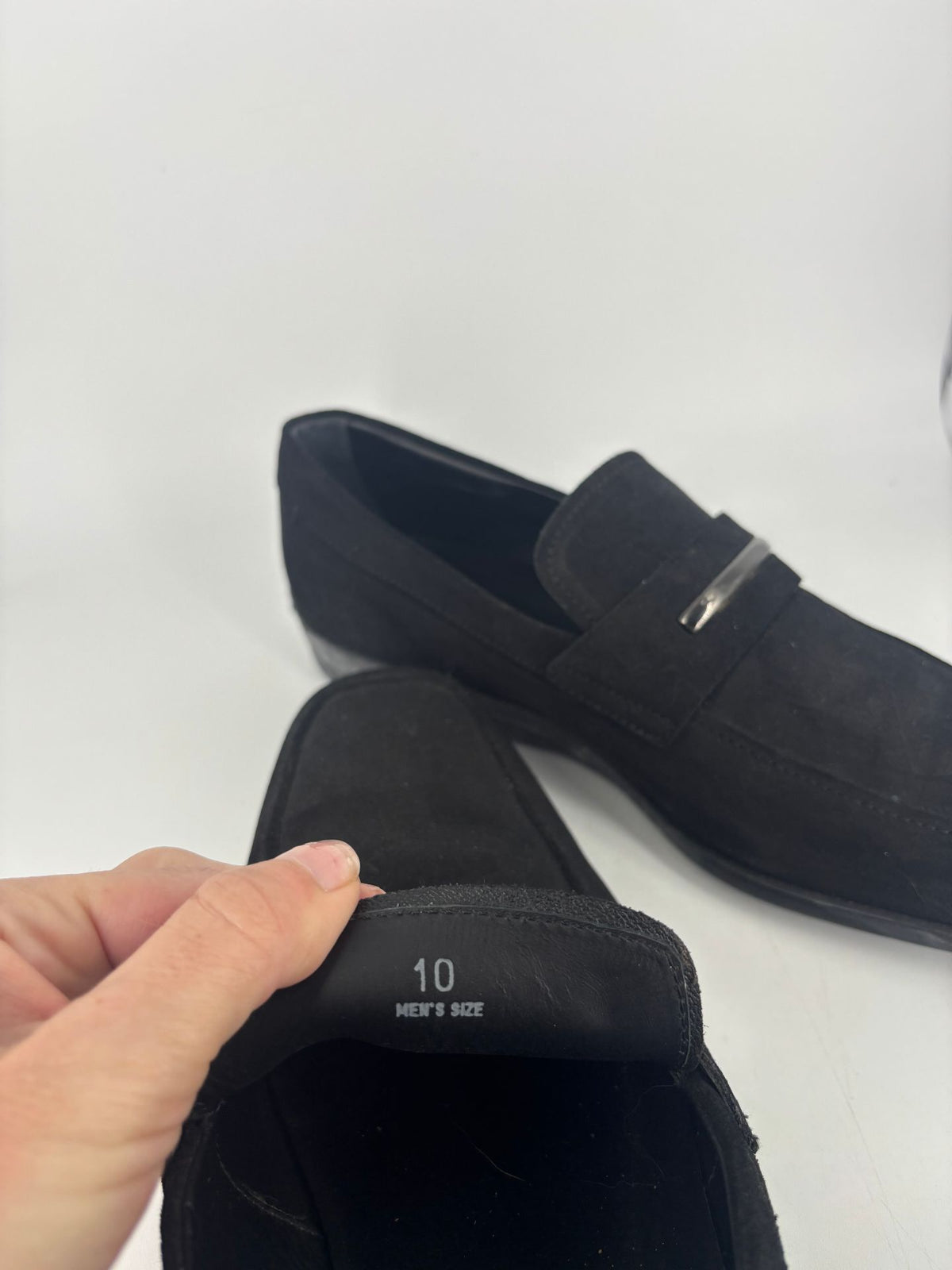 Mocassins Tod's daim noir barrette métal – Pointure 44-11