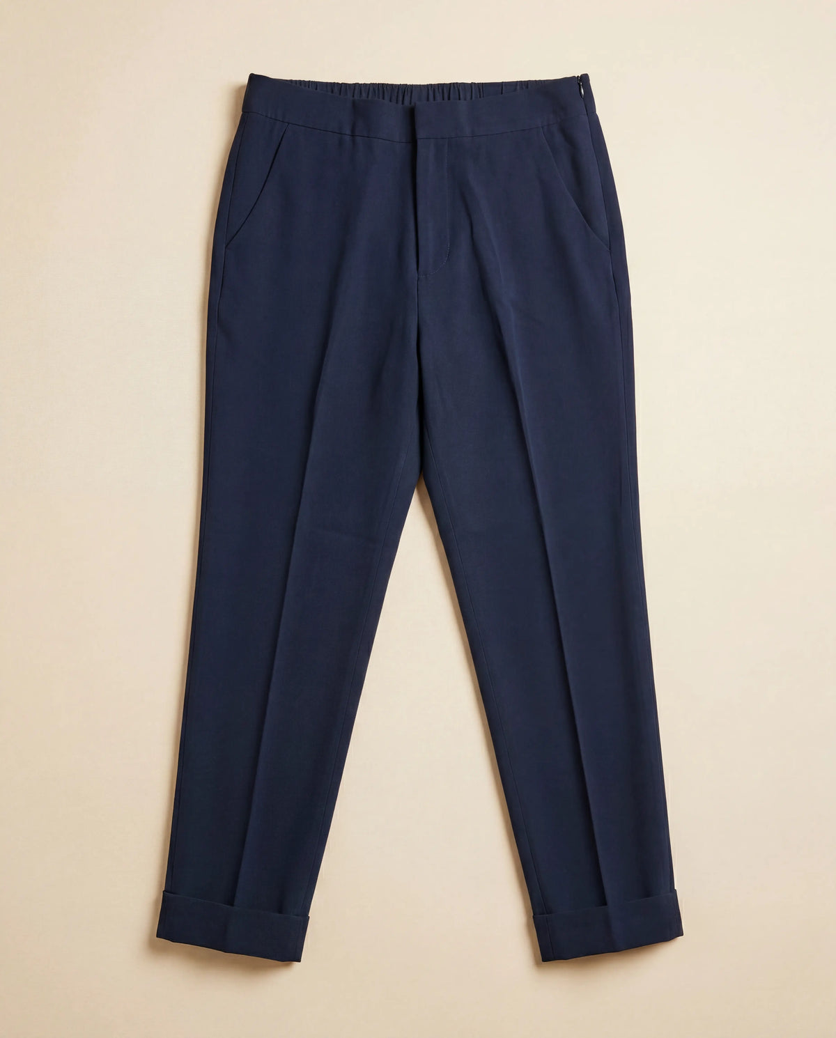 Pantalon Akris bleu marine taille haute coutures apparentes – T.40 Akris