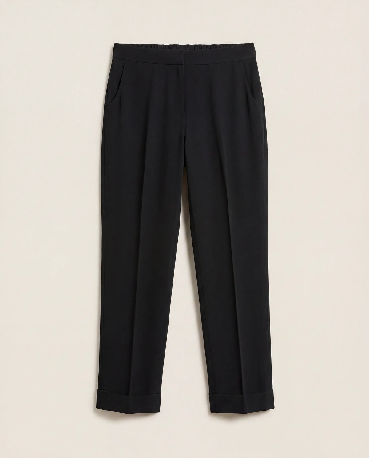 Pantalon Akris noir taille haute coutures apparentes – T.40 Akris