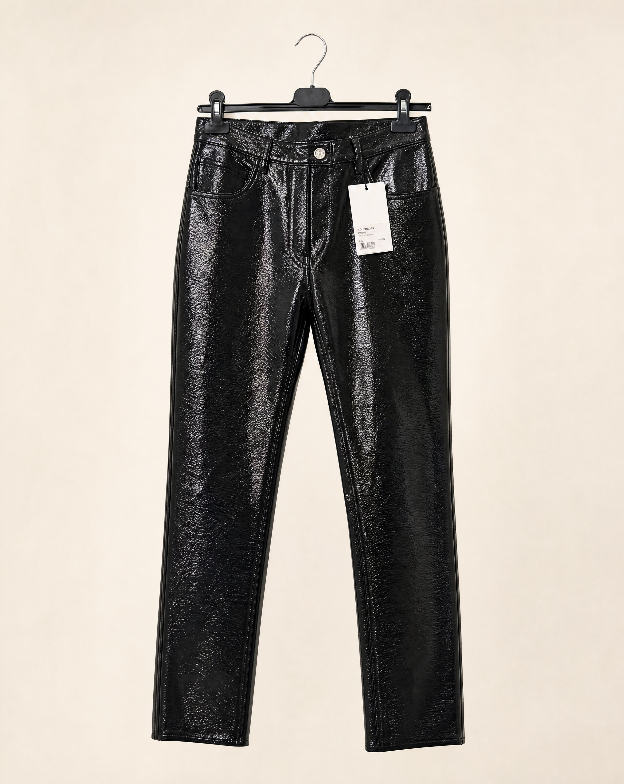 Pantalon Courrèges Réédition 5 Poches vinyle noir – T.36 – Neuf
