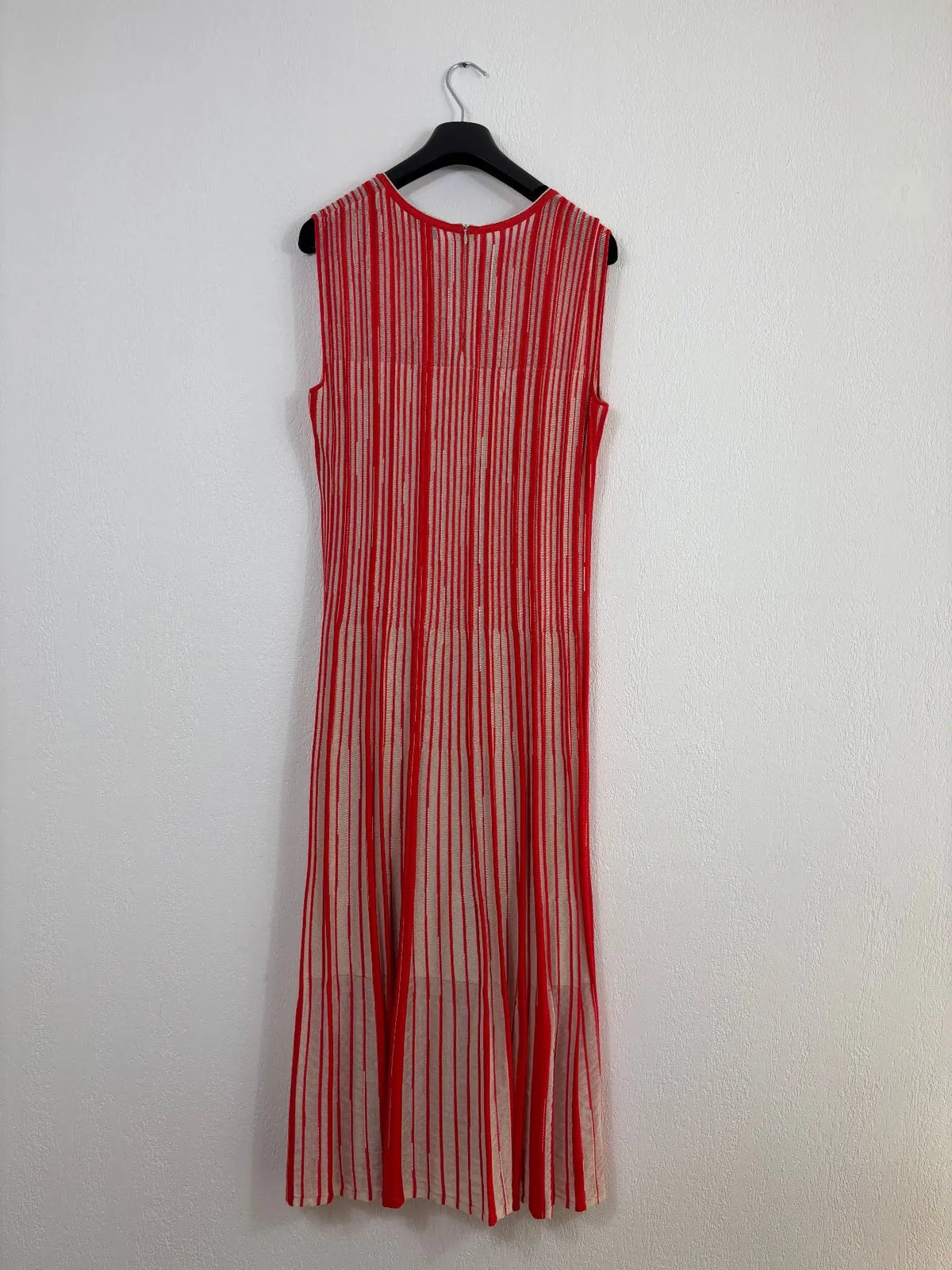 Robe Akris Asagao rayures orange et blanc – Taille 42 Akris