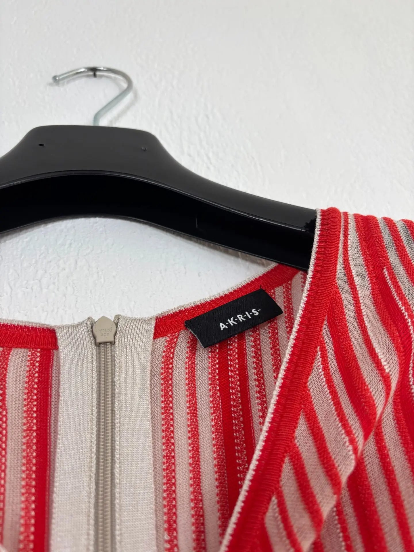Robe Akris Asagao rayures orange et blanc – Taille 42 Akris