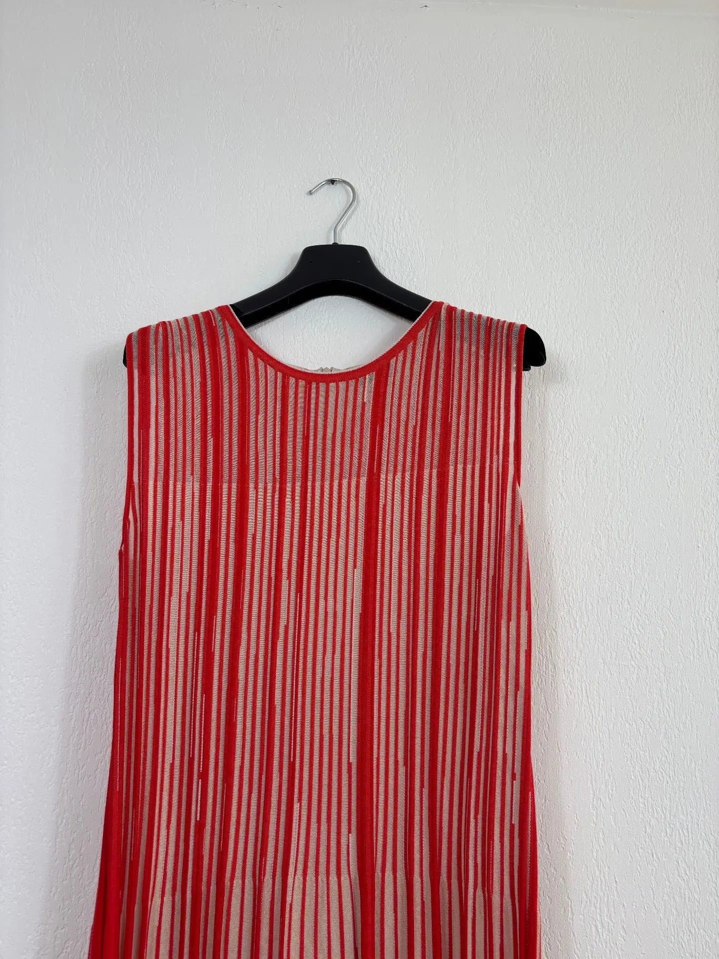 Robe Akris Asagao rayures orange et blanc – Taille 42 Akris