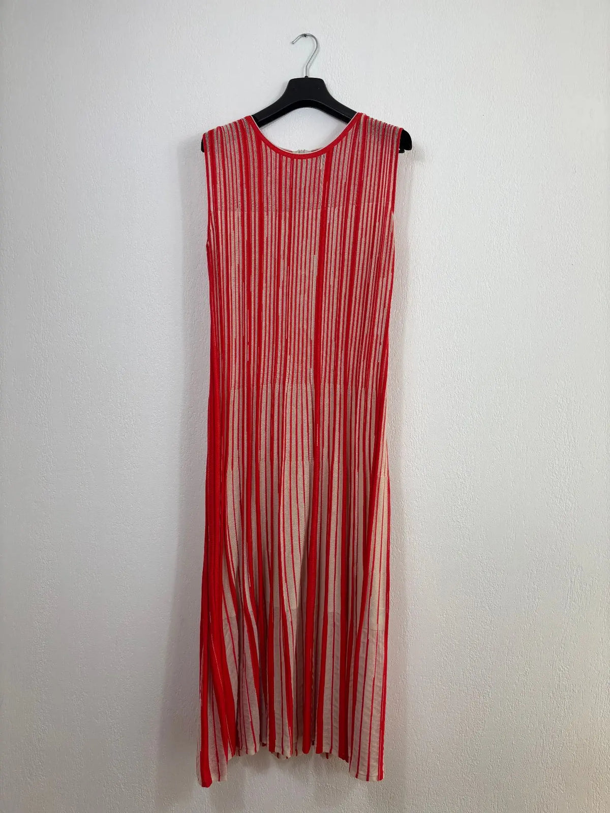 Robe Akris Asagao rayures orange et blanc – Taille 42 Akris