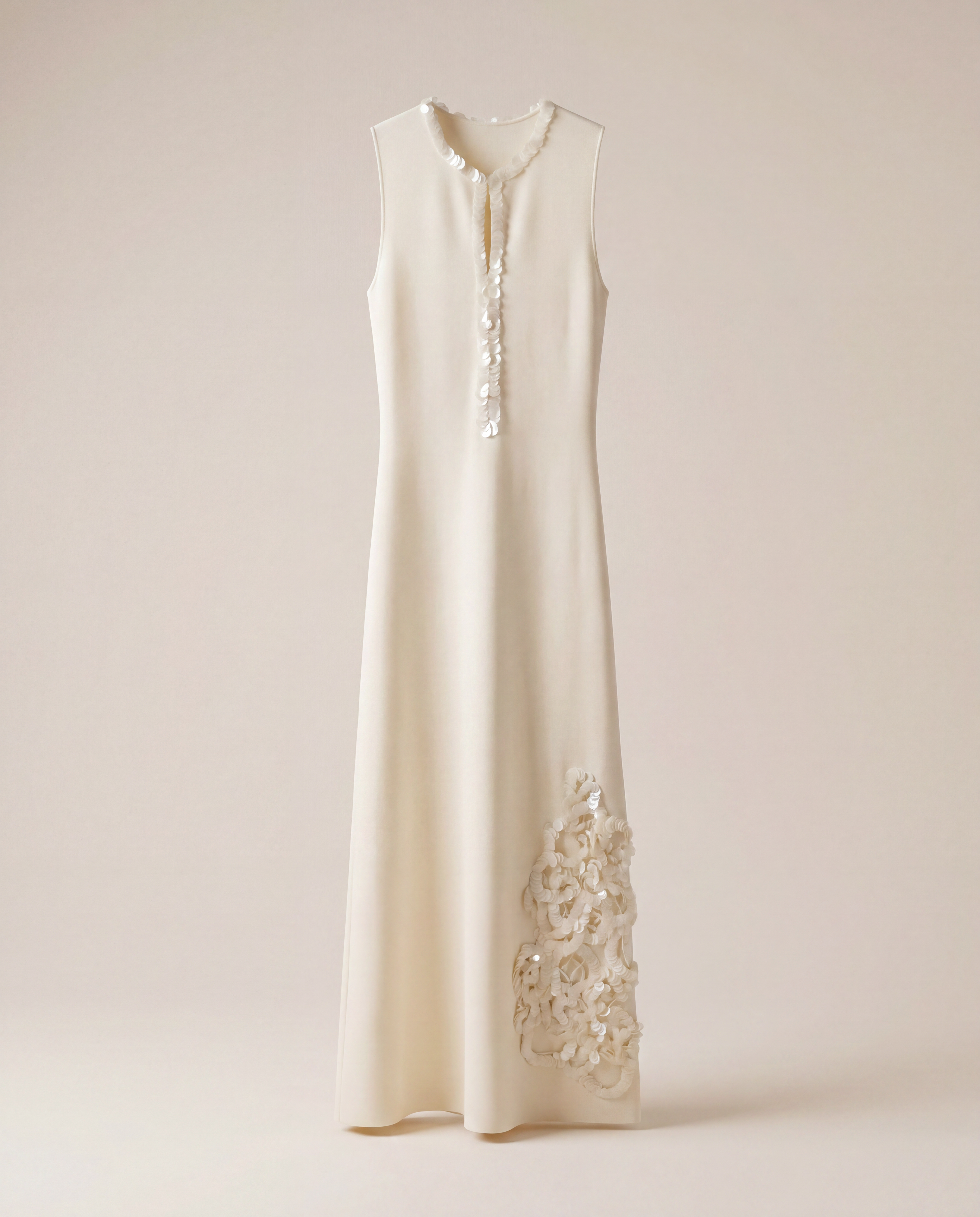 Robe longue Alexis Obarra en maille ivoire – Taille S
