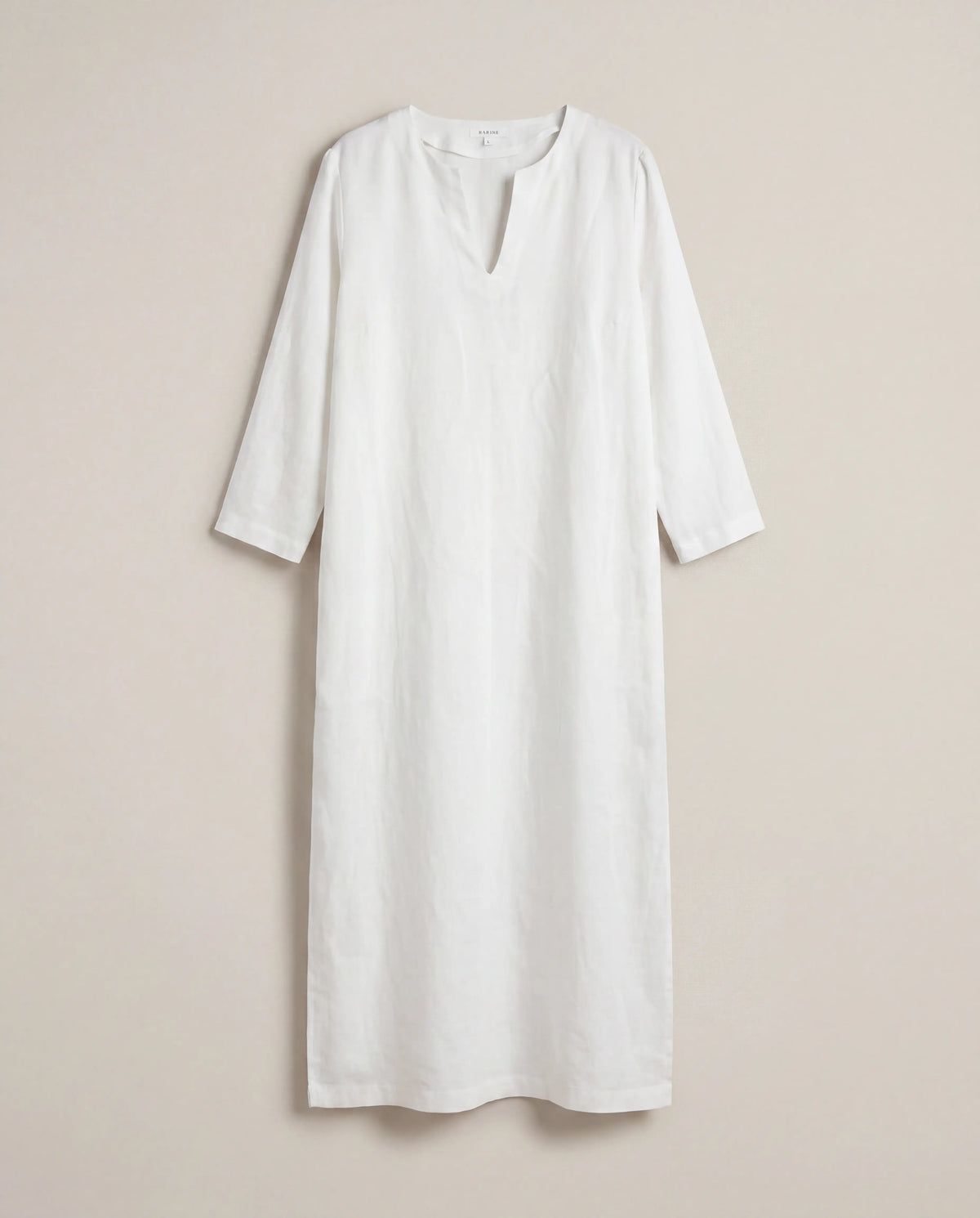 Robe longue en lin blanc – Barine – Taille L Barine