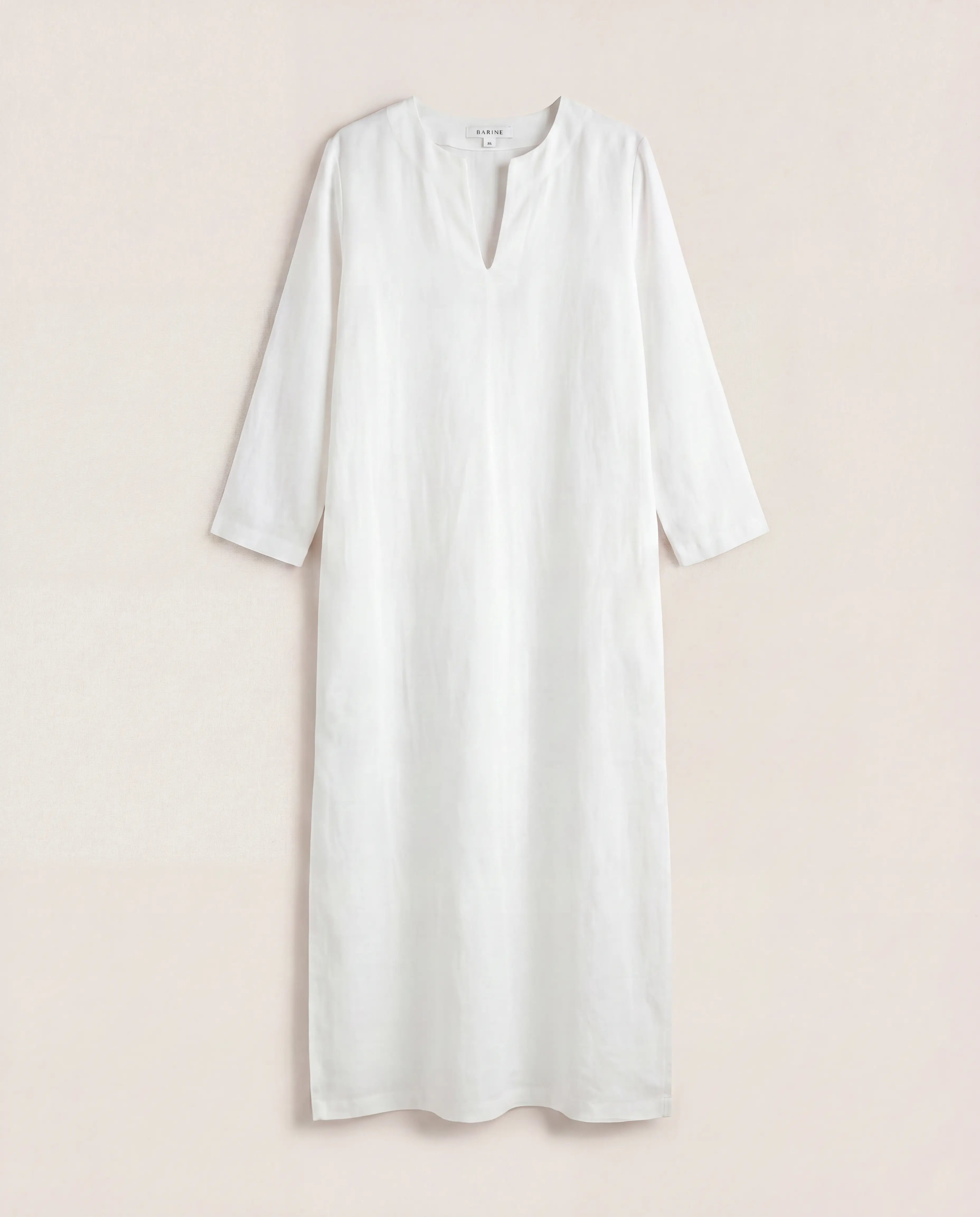 Robe longue en lin blanc – Barine – Taille XL Barine