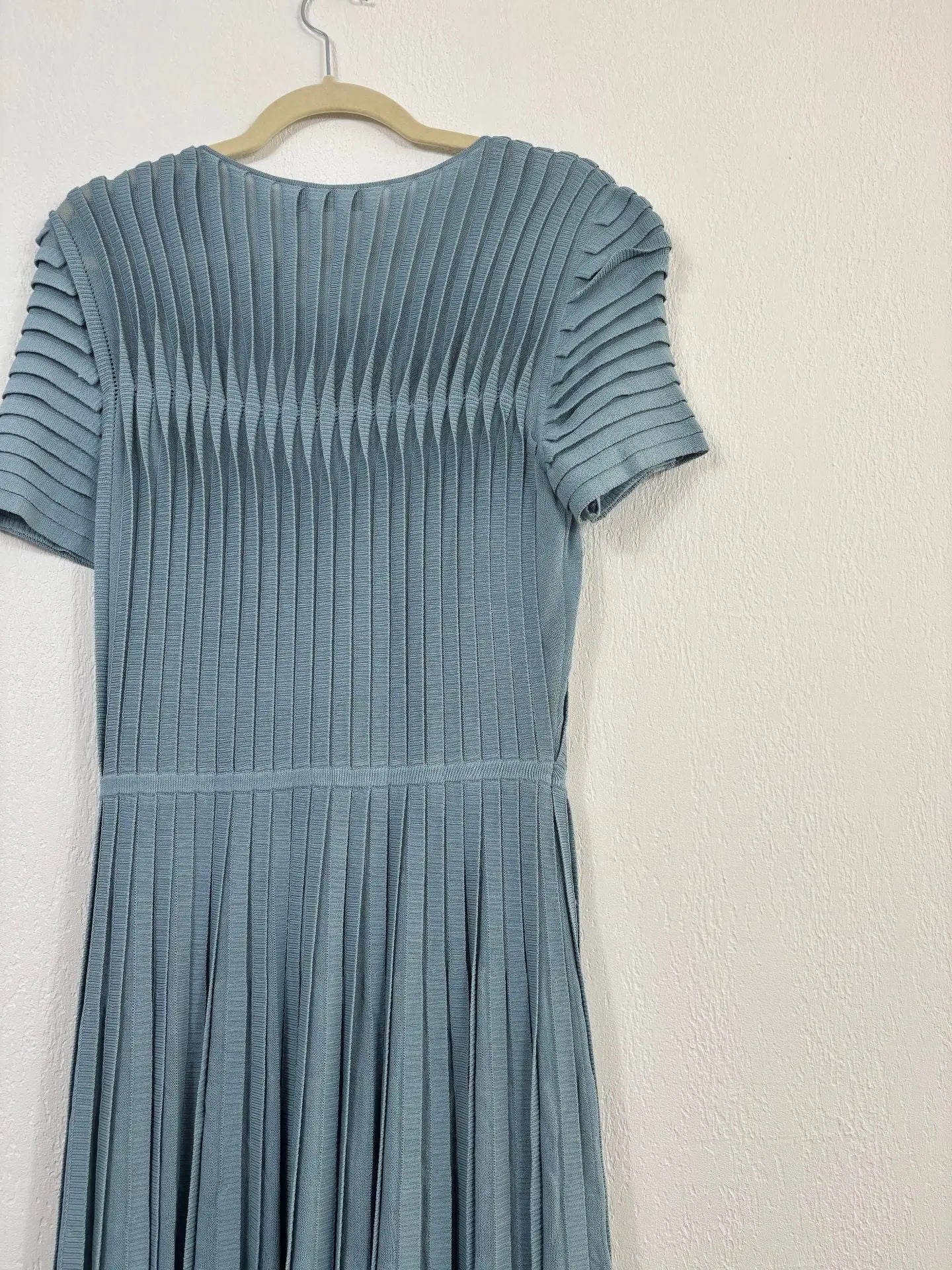 Robe midi Allegra en maille stretch eucalyptus - The Fold – Taille 38 The Fold