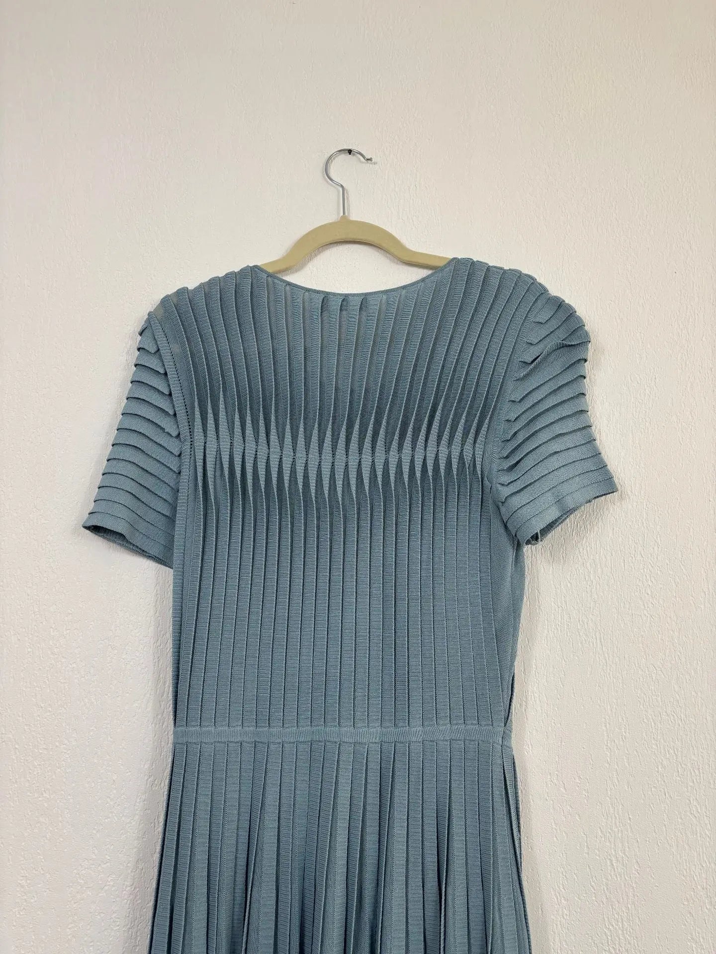 Robe midi Allegra en maille stretch eucalyptus - The Fold – Taille 38 The Fold