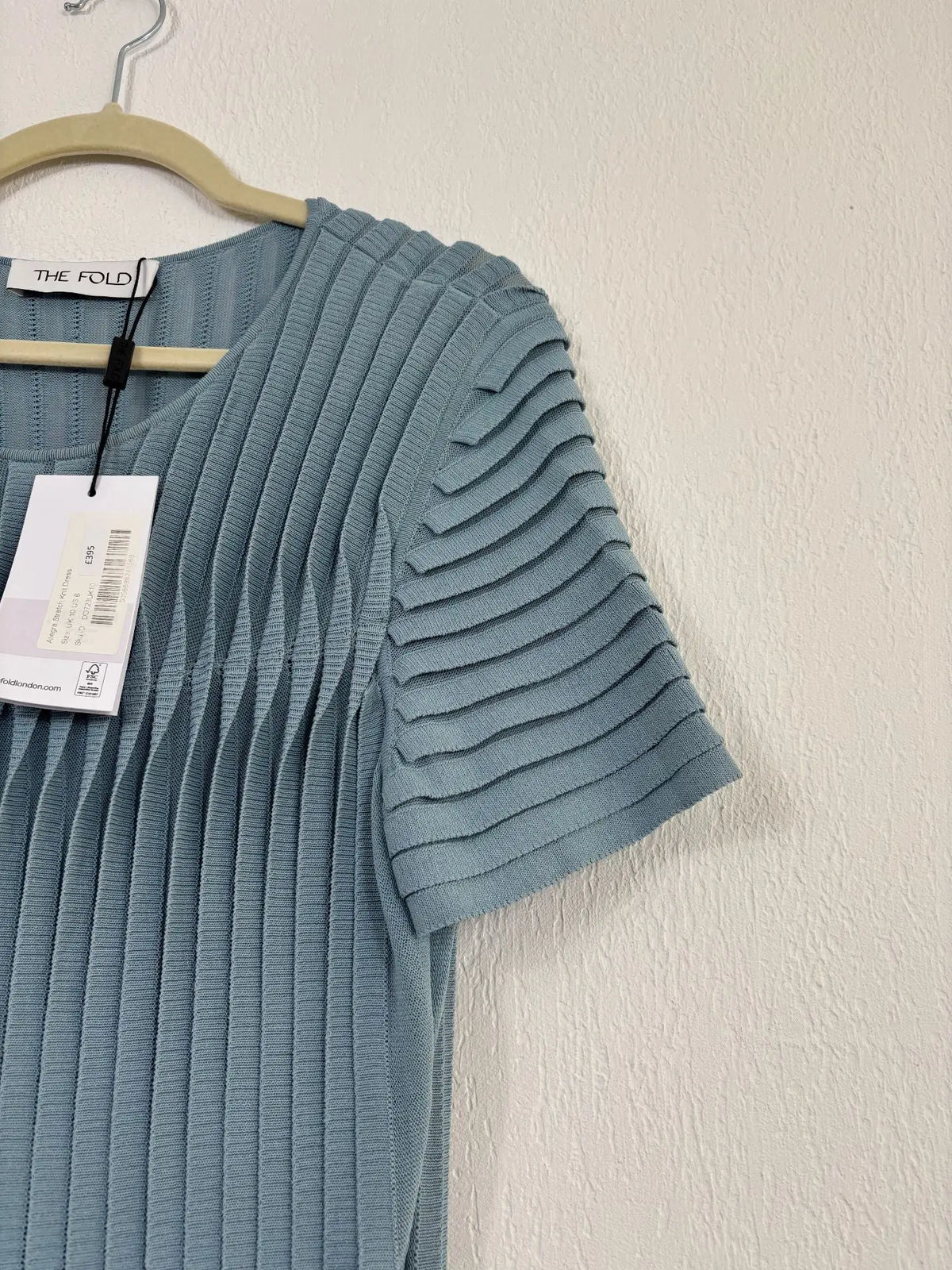 Robe midi Allegra en maille stretch eucalyptus - The Fold – Taille 38 The Fold