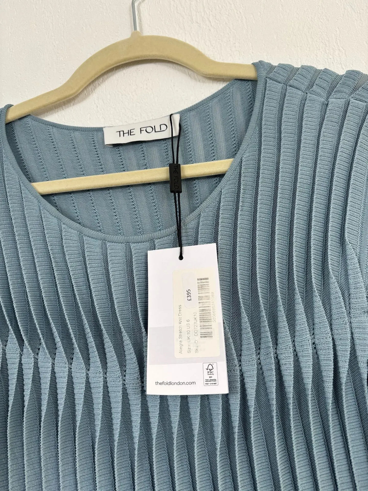 Robe midi Allegra en maille stretch eucalyptus - The Fold – Taille 38 The Fold