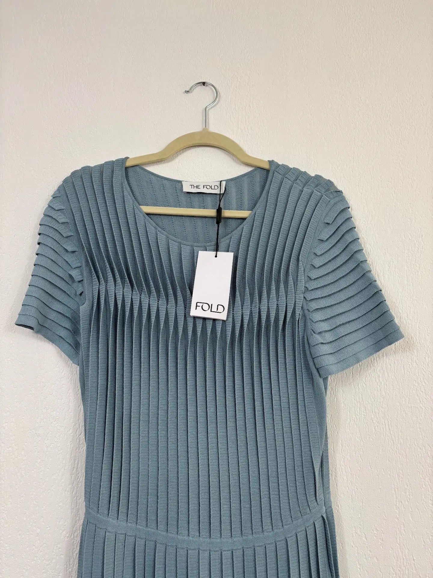 Robe midi Allegra en maille stretch eucalyptus - The Fold – Taille 38 The Fold