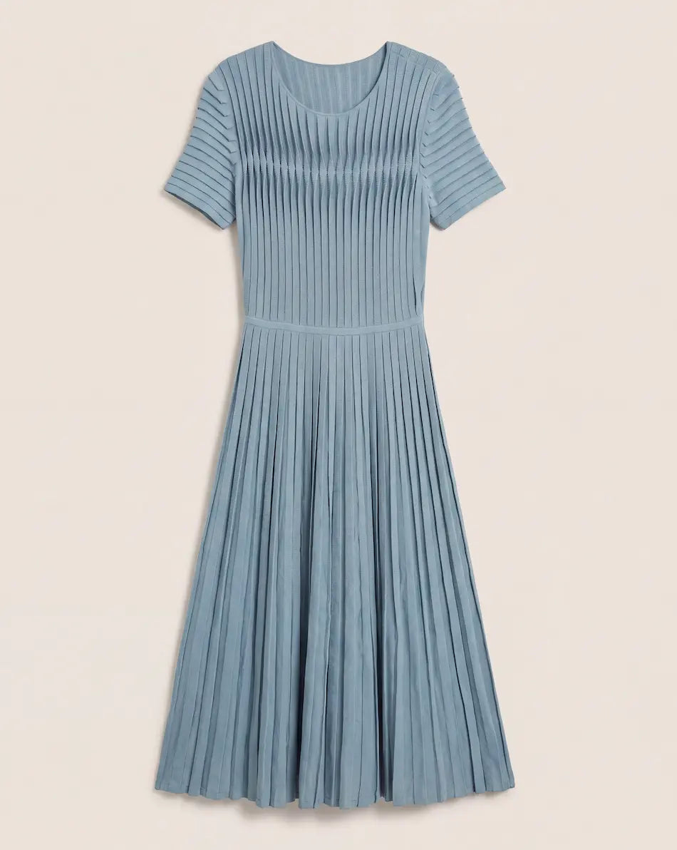 Robe midi Allegra en maille stretch eucalyptus - The Fold – Taille 38 The Fold