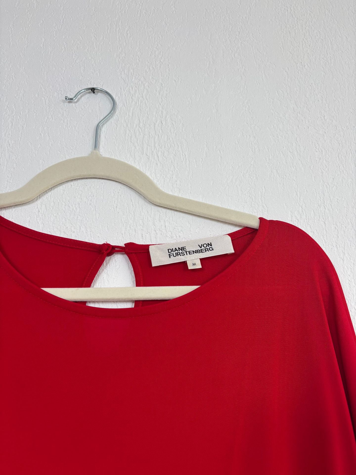 Robe midi Chrisey en jersey rouge drapée - Diane von Furstenberg – Taille M
