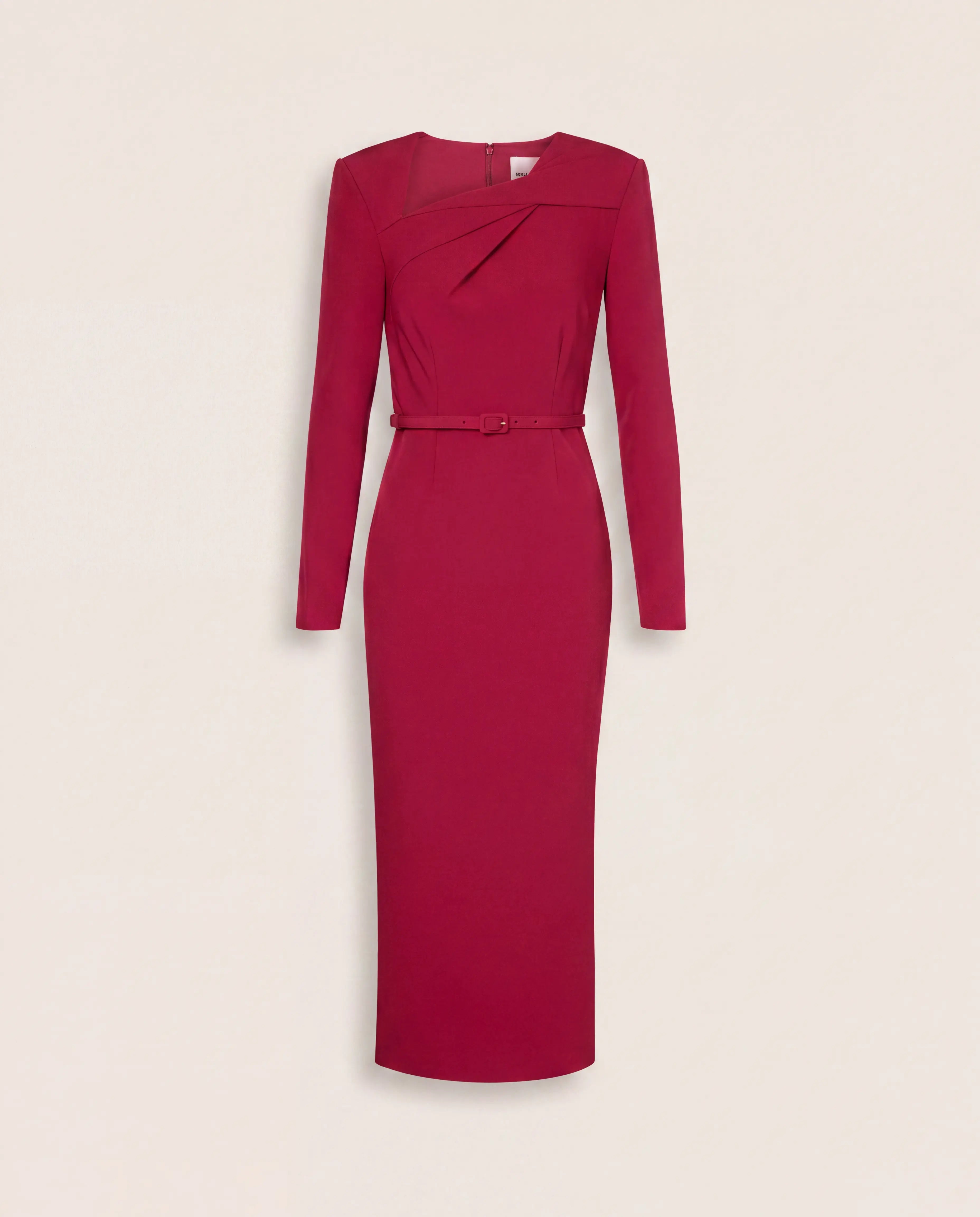 Robe midi en crêpe rouge ceinturée – Roland Mouret – Taille 40 Roland Mouret