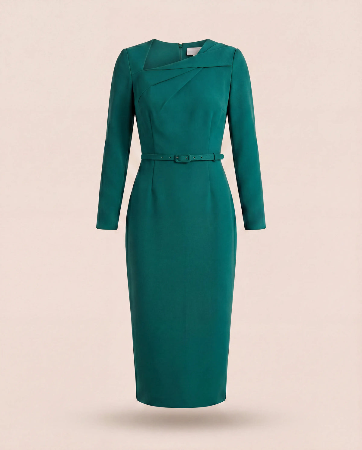 Robe midi en crêpe vert foncé ceinturée – Roland Mouret – Taille 40 Roland Mouret