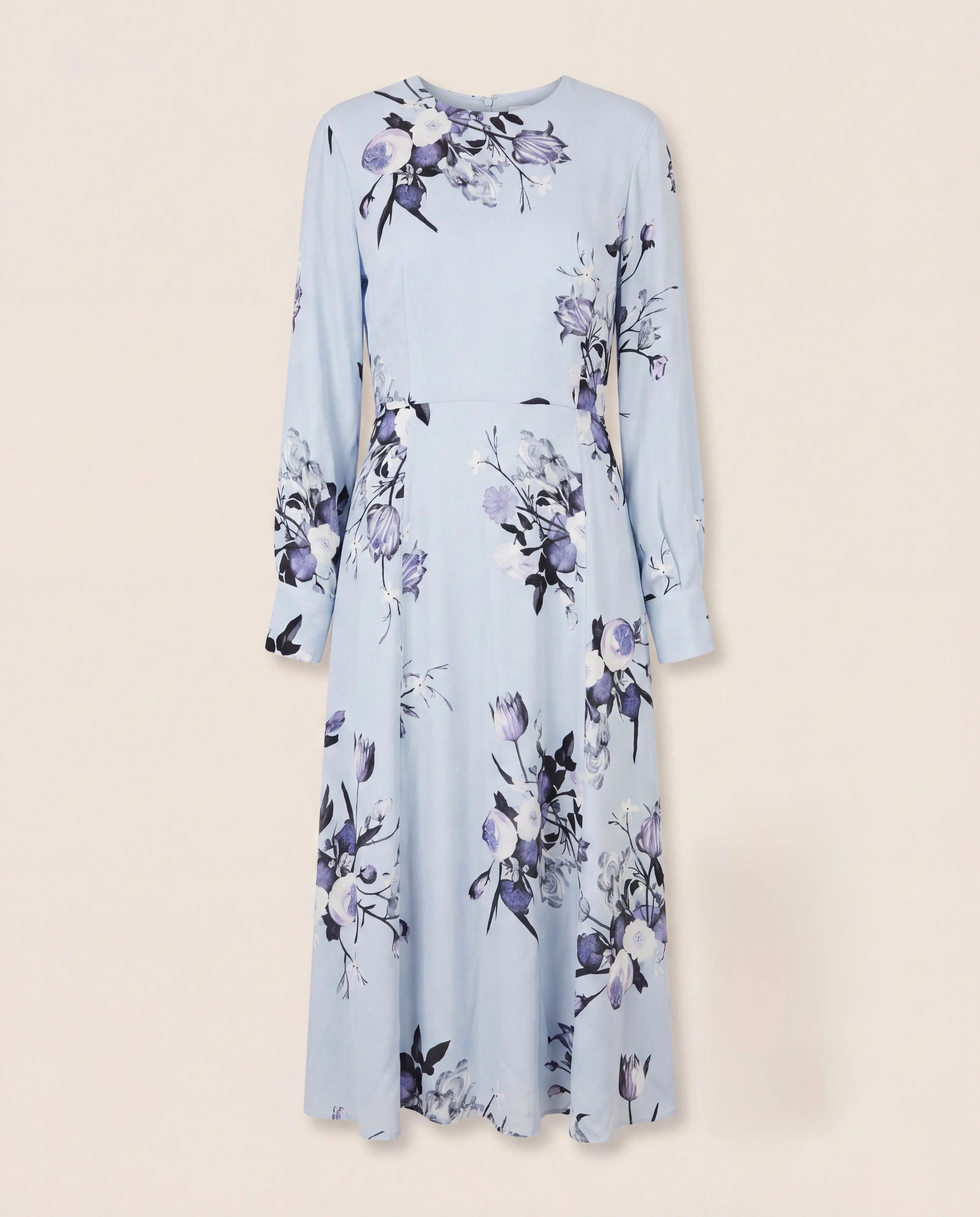 Robe midi à fleurs Dutch Flowers Painting Blue – Erdem – Taille 42 Erdem