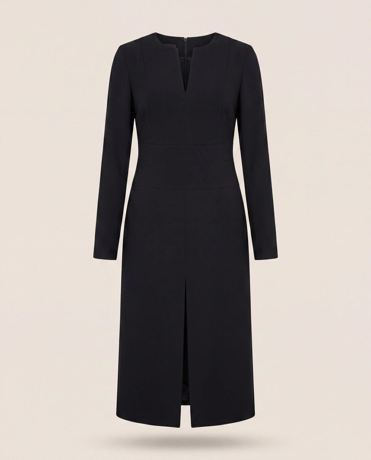 Robe midi noire à plastron cuir – Akris – Taille 40 Akris