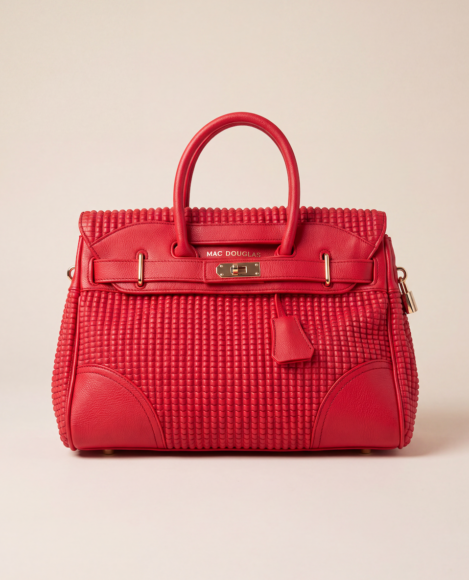 Sac cabas Pyla Bryan rouge matelassé carreaux – Mac Douglas – Neuf