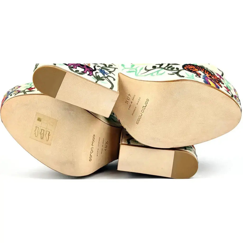 Sandales compensées Sergio Rossi brodées Jungle – Taille 40,5 Sergio Rossi