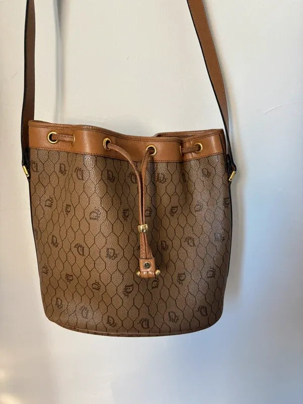 Sac seau Christian Dior vintage monogrammé