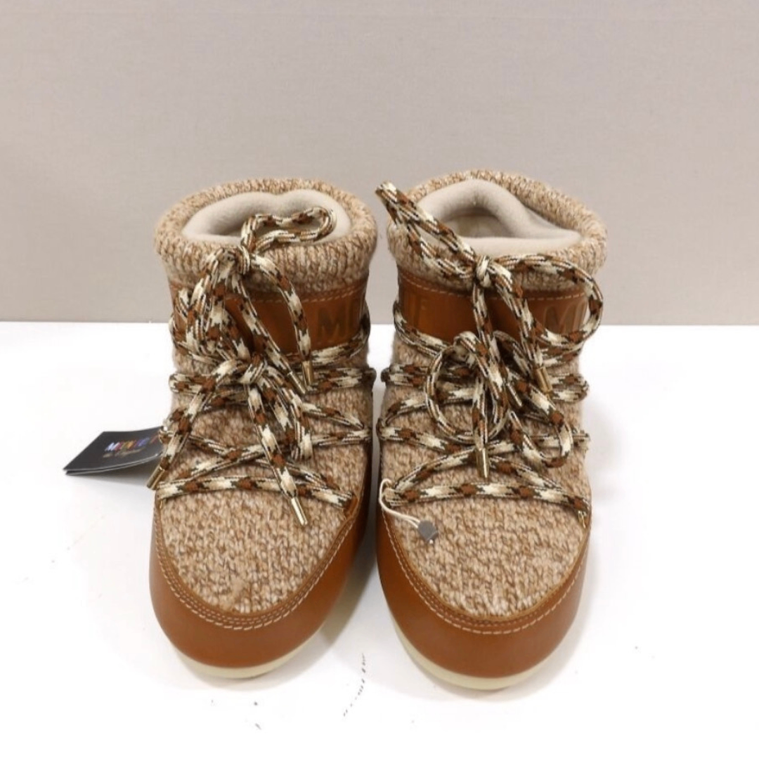 Moon Boot × Chloé – Bottines après-ski cuir marron low – T.39 – Neuves-3