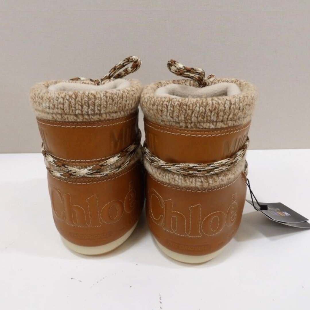 Moon Boot × Chloé – Bottines après-ski cuir marron low – T.39 – Neuves-5