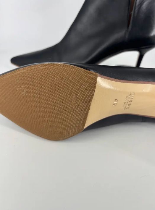 Bottines Francesco Russo nappa noir découpes latérales talon 7,5 cm – T.41,5-8
