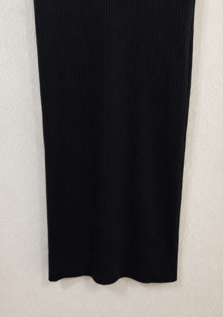 Robe en maille côtelée noire à manches chauve-souris – Reiss – Taille M-6