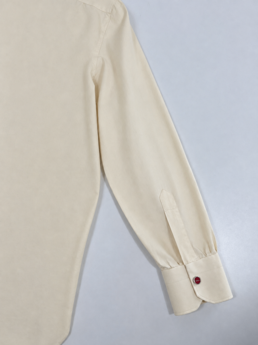 Chemise Kiton sergé de coton crème boutons rouges – Taille XL-2
