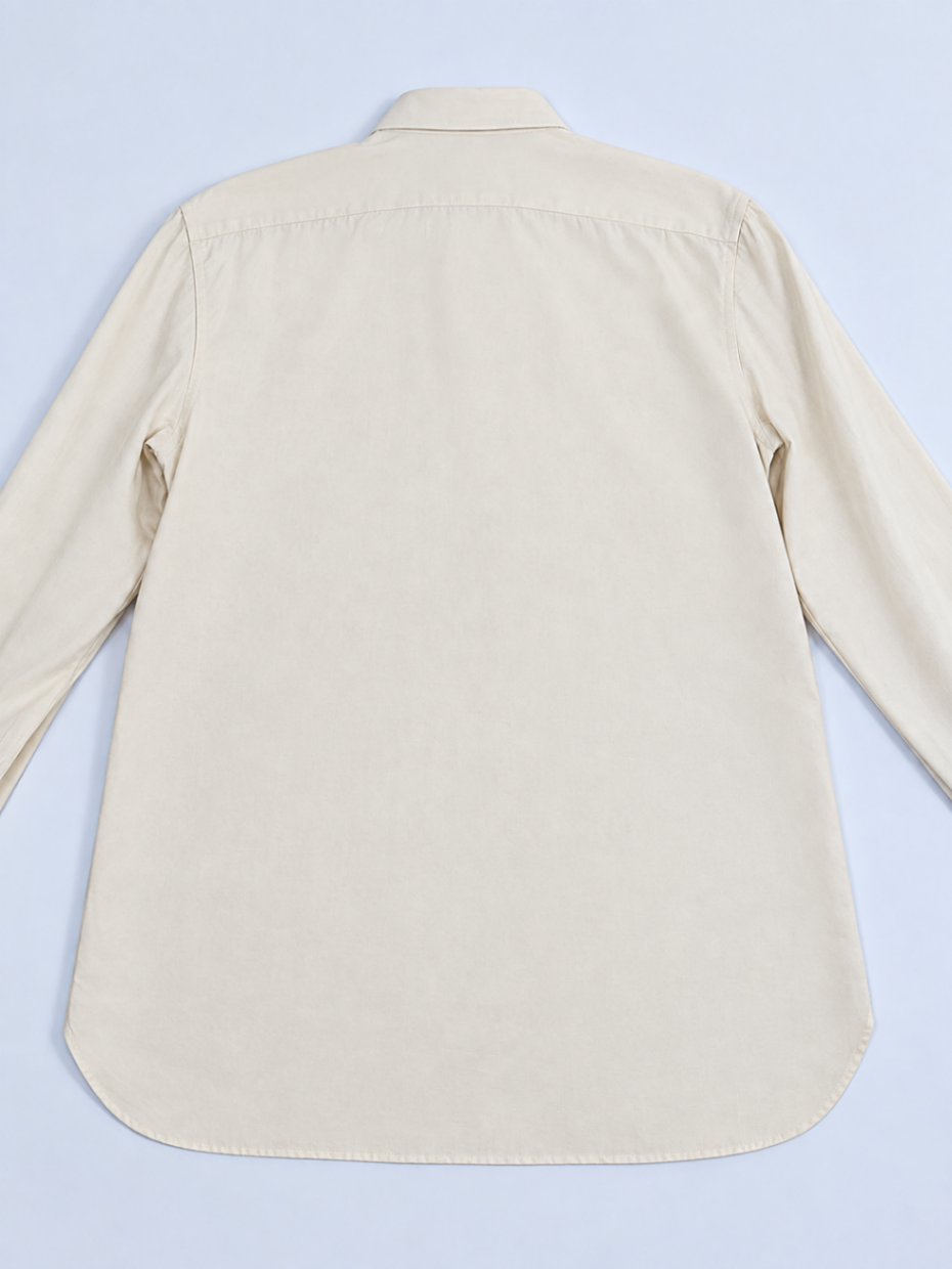 Chemise Kiton sergé de coton crème boutons rouges – Taille XL-5