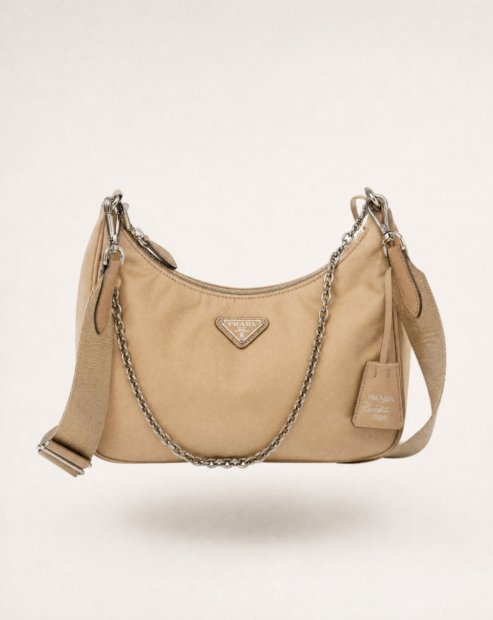 Sac Re-Edition 2005 en nylon beige – Prada