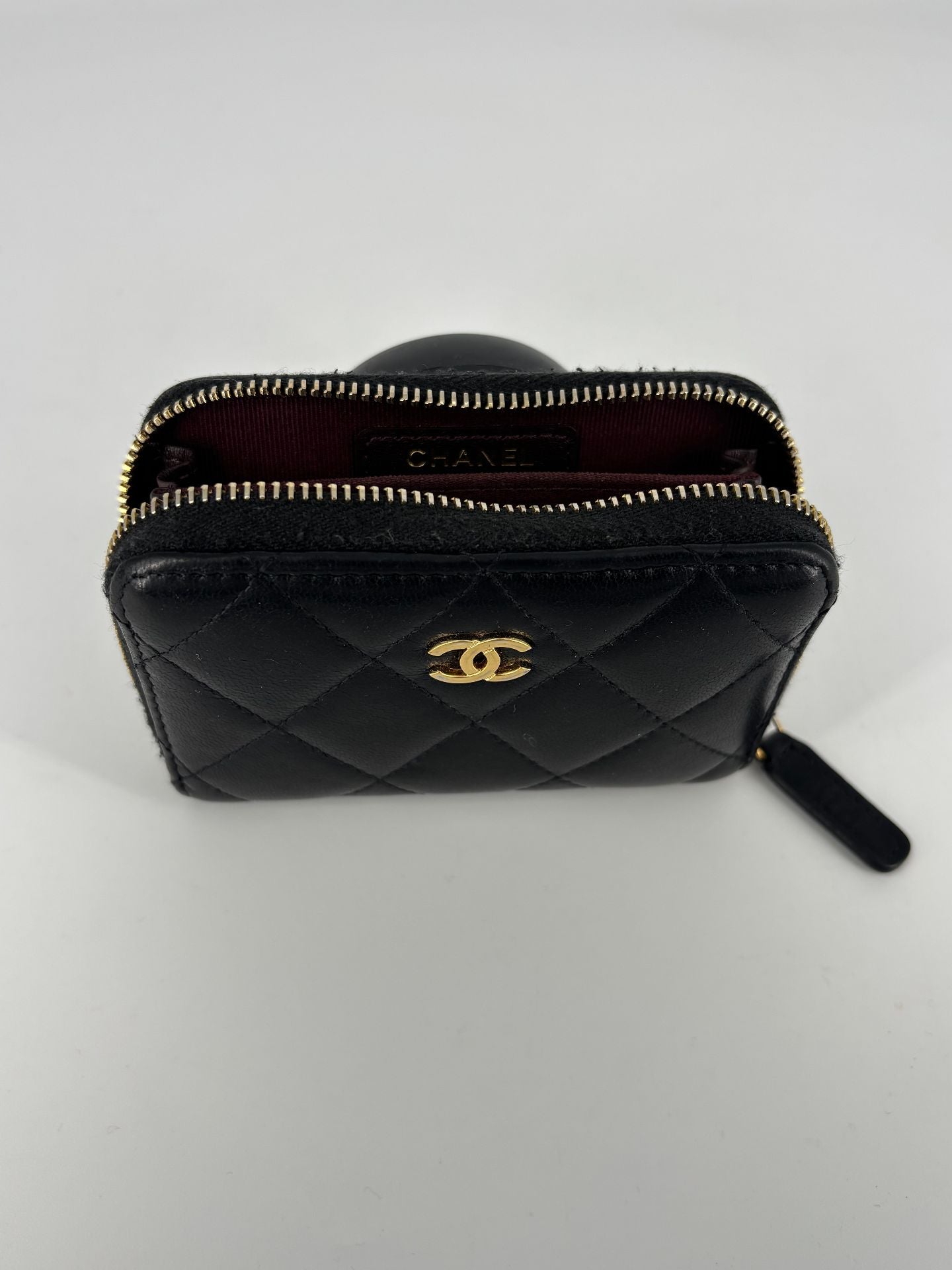 Porte-monnaie Chanel Timeless zippé cuir matelassé noir – 2023-9