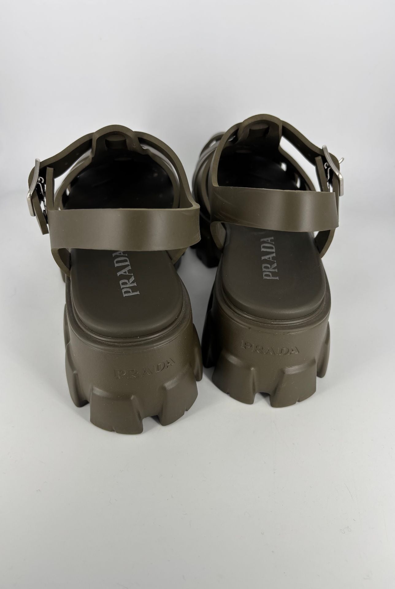 Sandales Monolith Gomme EVA kaki militaire – Prada – T. 41-5