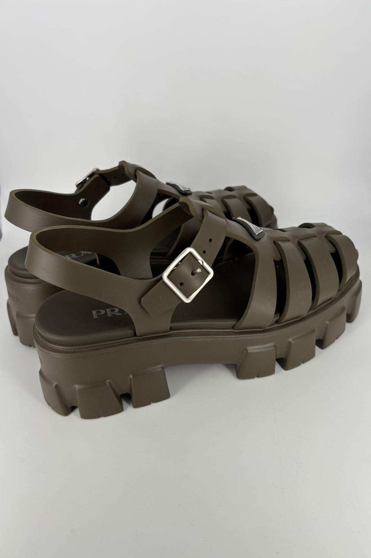 Sandales Monolith Gomme EVA kaki militaire – Prada – T. 41-6