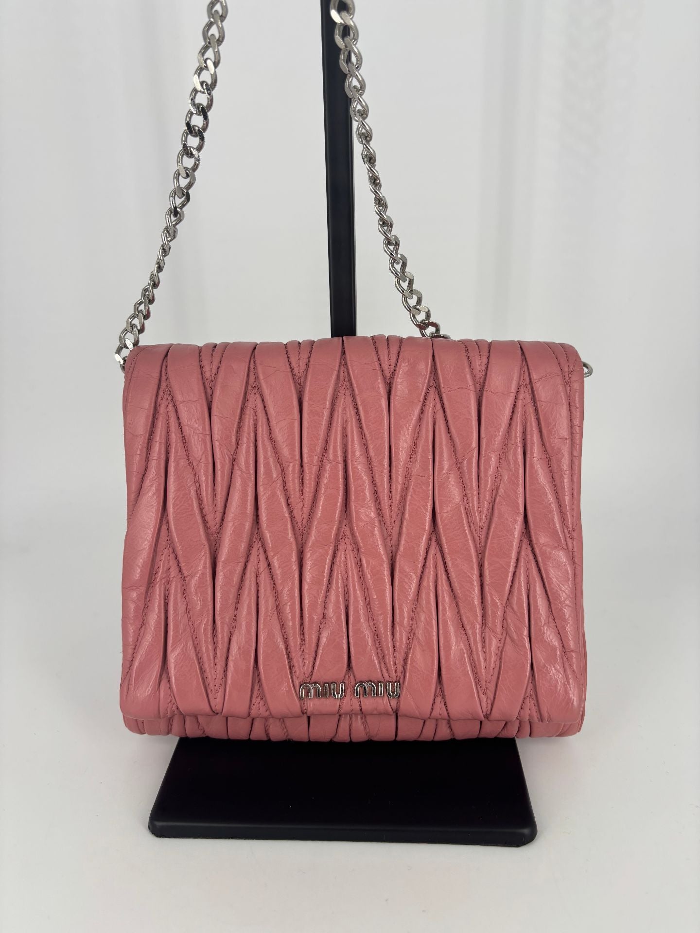 Miu Miu – Mini Sac Nappa Matelassé Rose Framboise-2