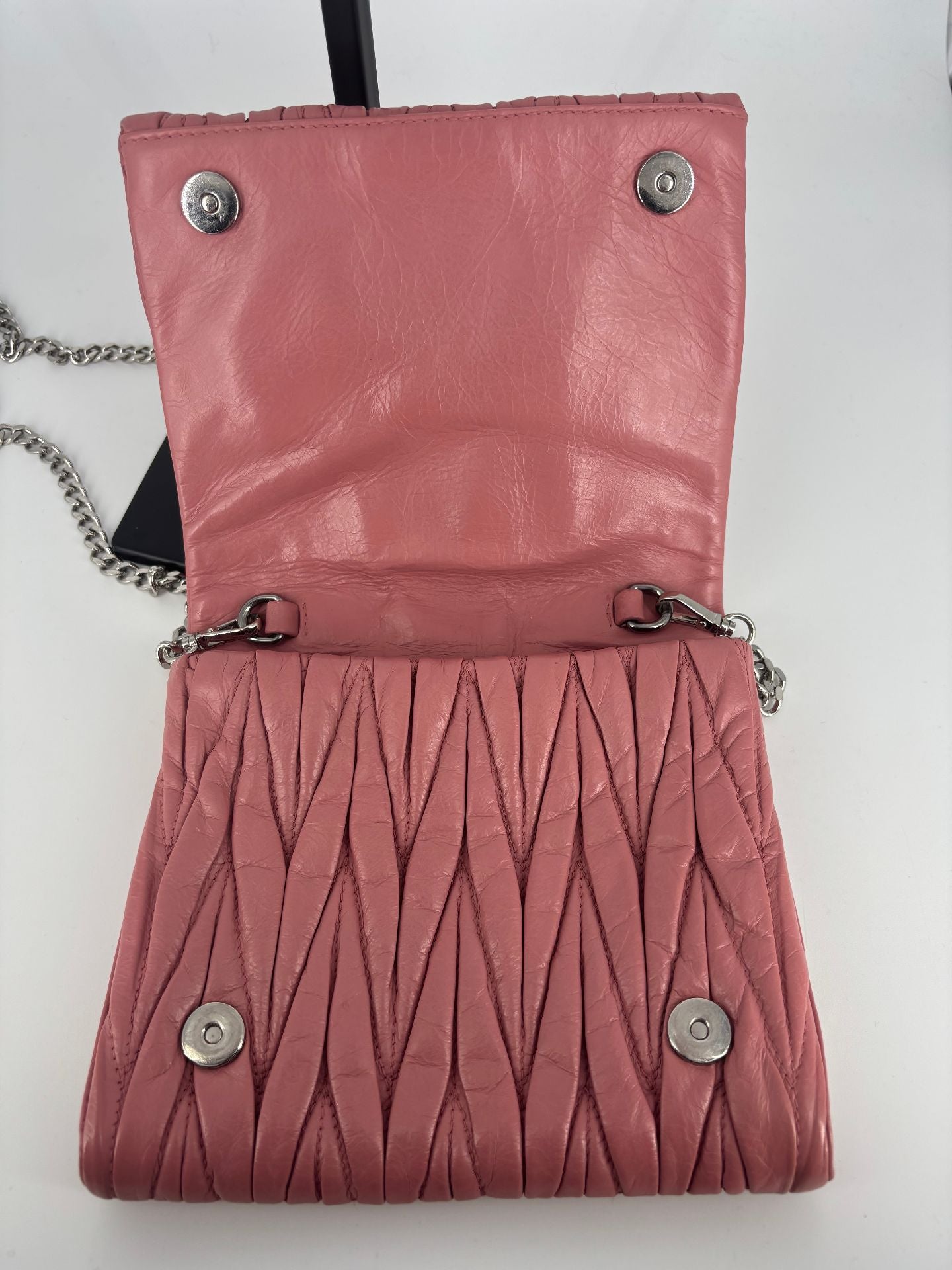 Miu Miu – Mini Sac Nappa Matelassé Rose Framboise-5