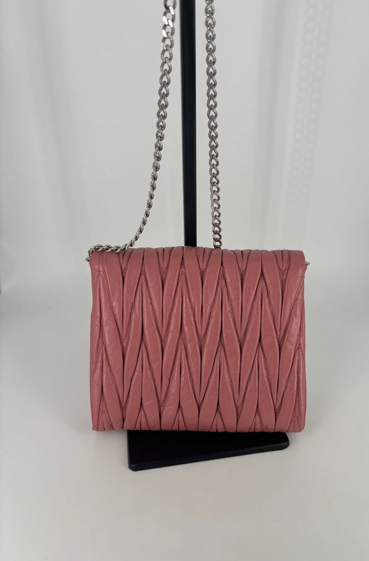 Miu Miu – Mini Sac Nappa Matelassé Rose Framboise-6