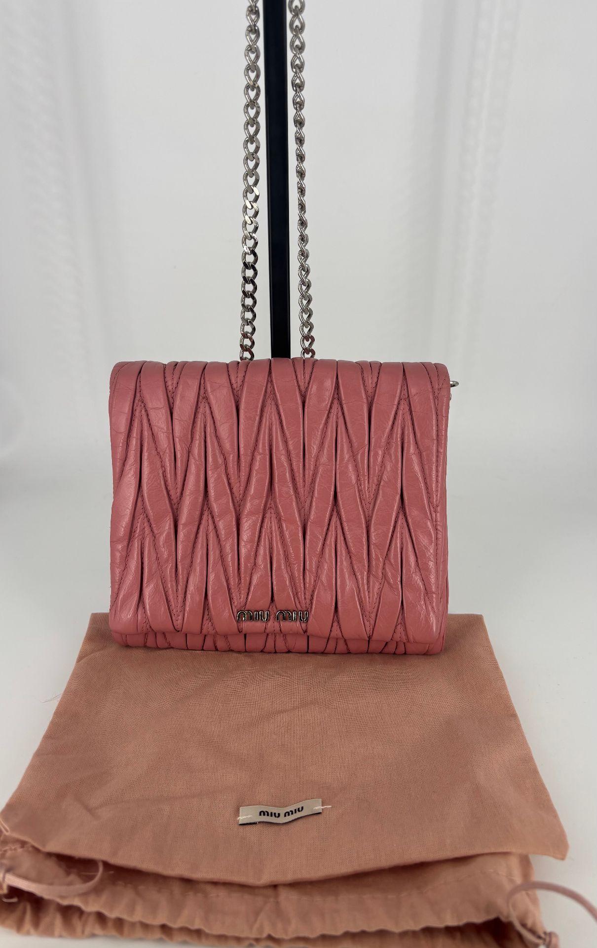 Miu Miu – Mini Sac Nappa Matelassé Rose Framboise-7