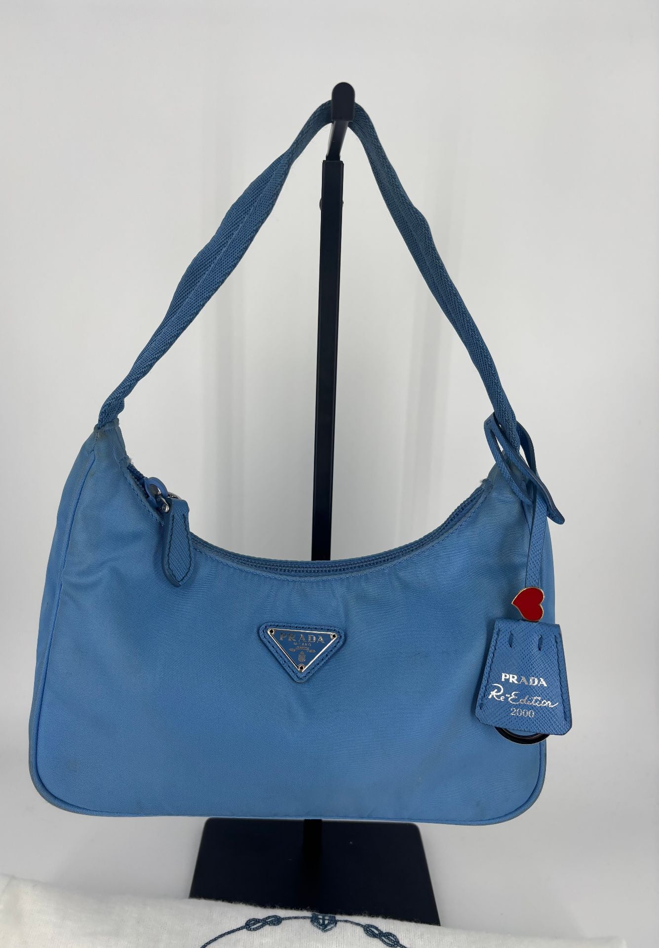 Sac Baguette Re-Edition 2000 Re-Nylon bleu clair – Prada-8