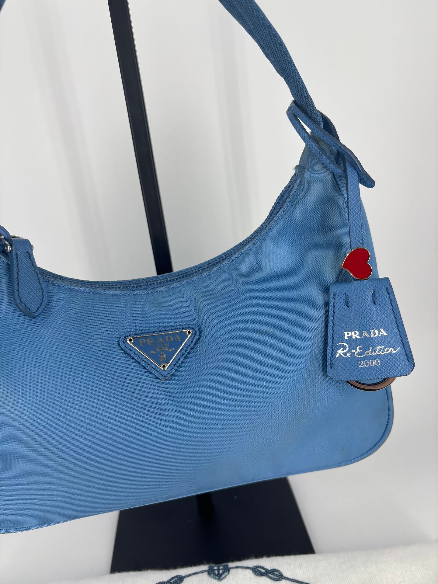 Sac Baguette Re-Edition 2000 Re-Nylon bleu clair – Prada-3